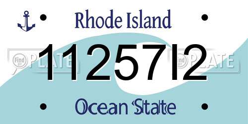 11257I2 Rhode Island License Plate