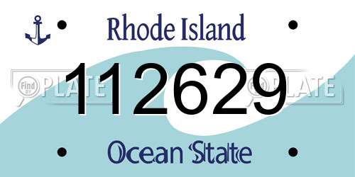 112629 Rhode Island License Plate