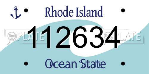112634 Rhode Island License Plate