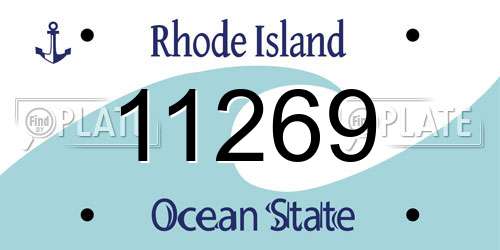 11269 Rhode Island License Plate