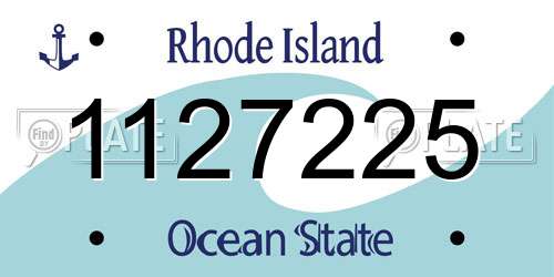 1127225 Rhode Island License Plate