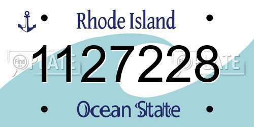 1127228 Rhode Island License Plate