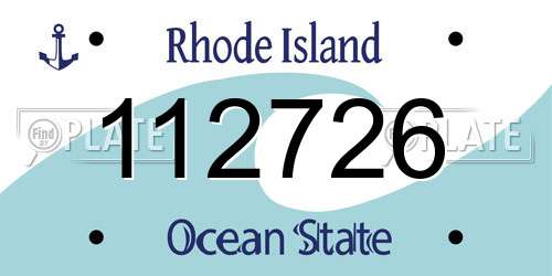 112726 Rhode Island License Plate