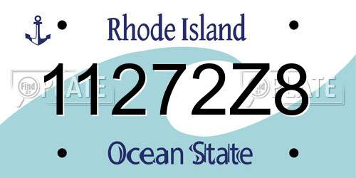 11272Z8 Rhode Island License Plate