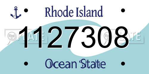 1127308 Rhode Island License Plate