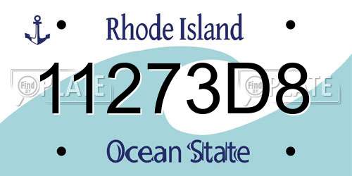 11273D8 Rhode Island License Plate