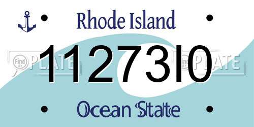 11273I0 Rhode Island License Plate