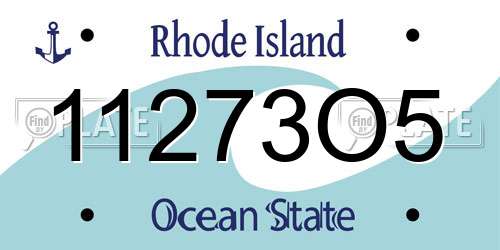 11273O5 Rhode Island License Plate