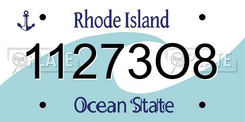 11273O8 Rhode Island License Plate