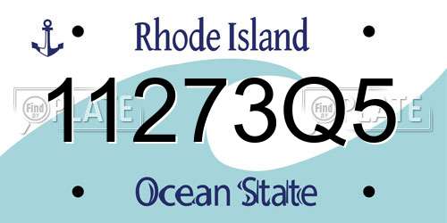 11273Q5 Rhode Island License Plate