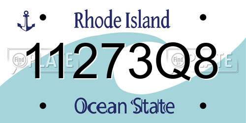11273Q8 Rhode Island License Plate