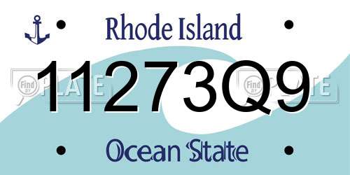 11273Q9 Rhode Island License Plate