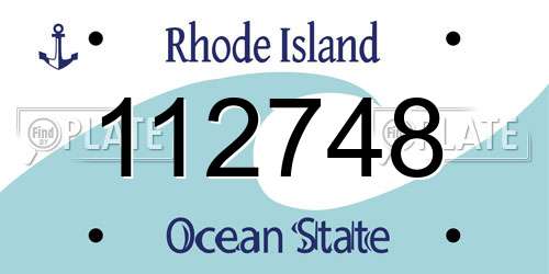 112748 Rhode Island License Plate
