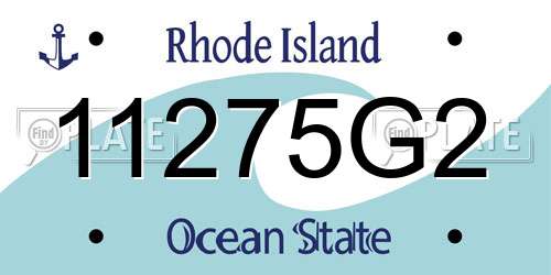 11275G2 Rhode Island License Plate