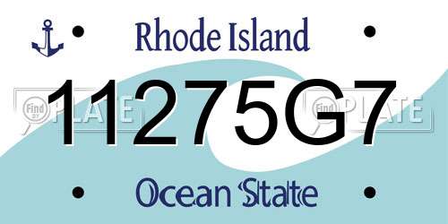 11275G7 Rhode Island License Plate