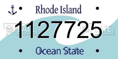 1127725 Rhode Island License Plate