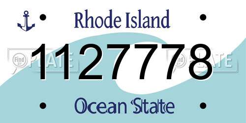 1127778 Rhode Island License Plate