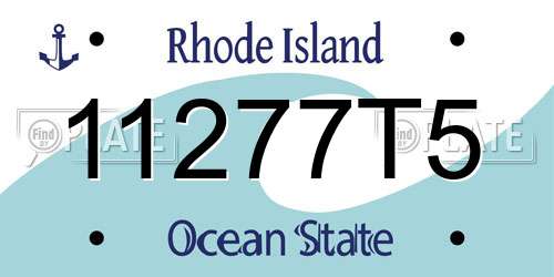 11277T5 Rhode Island License Plate