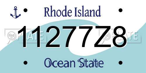 11277Z8 Rhode Island License Plate