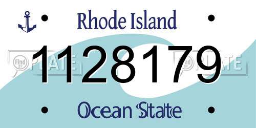1128179 Rhode Island License Plate