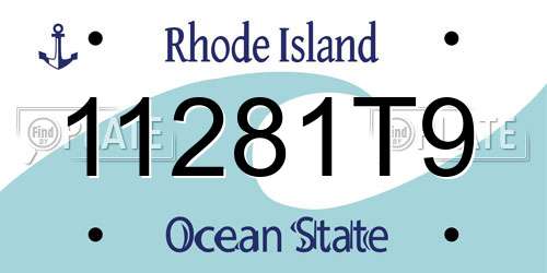 11281T9 Rhode Island License Plate