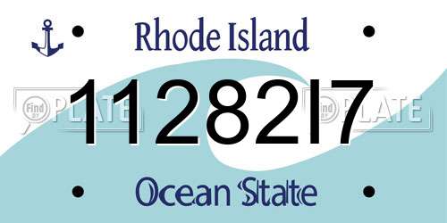 11282I7 Rhode Island License Plate