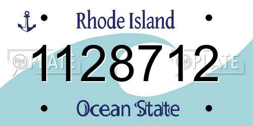 1128712 Rhode Island License Plate
