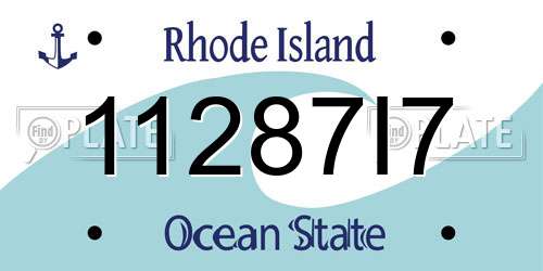 11287I7 Rhode Island License Plate