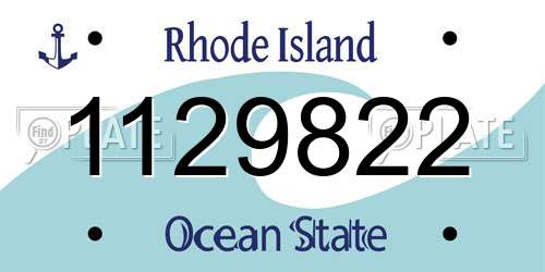 1129822 Rhode Island License Plate