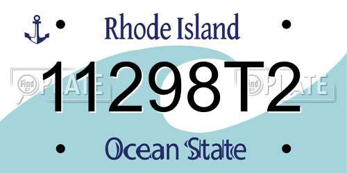 11298T2 Rhode Island License Plate