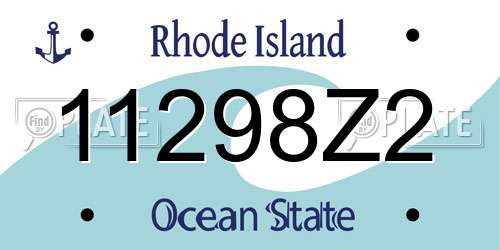11298Z2 Rhode Island License Plate