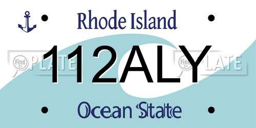 112ALY Rhode Island License Plate