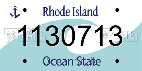 1130713 Rhode Island License Plate