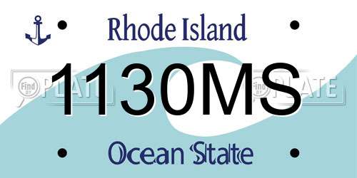 1130MS Rhode Island License Plate