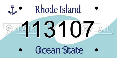 113107 Rhode Island License Plate