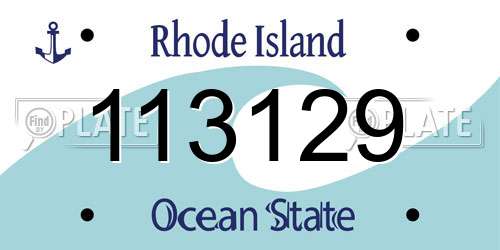 113129 Rhode Island License Plate
