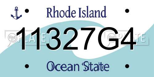 11327G4 Rhode Island License Plate