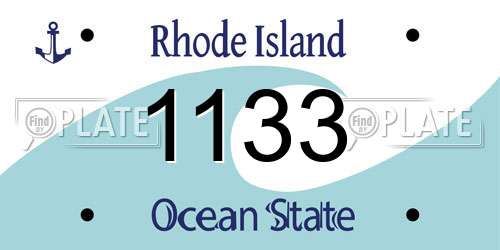 1133 Rhode Island License Plate