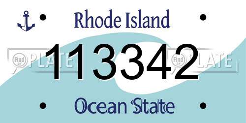 113342 Rhode Island License Plate