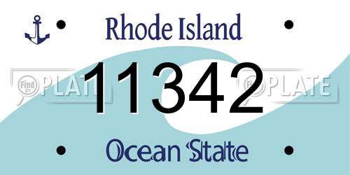11342 Rhode Island License Plate