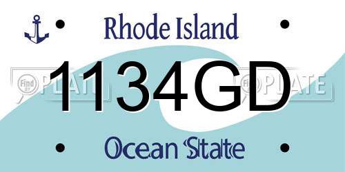 1134GD Rhode Island License Plate