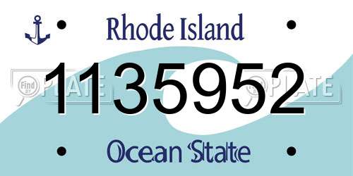 1135952 Rhode Island License Plate