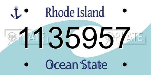 1135957 Rhode Island License Plate