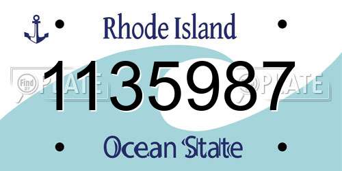 1135987 Rhode Island License Plate