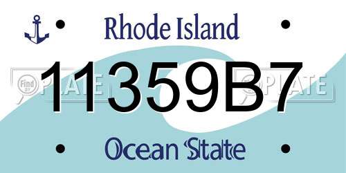 11359B7 Rhode Island License Plate