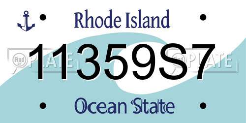 11359S7 Rhode Island License Plate