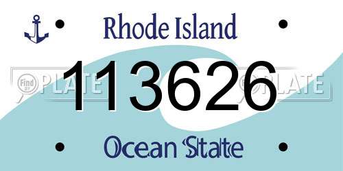 113626 Rhode Island License Plate