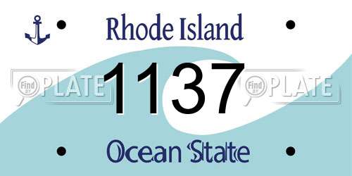 1137 Rhode Island License Plate