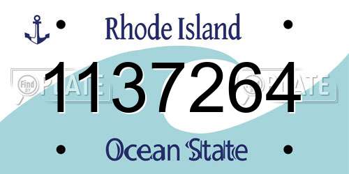 1137264 Rhode Island License Plate
