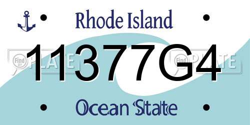 11377G4 Rhode Island License Plate